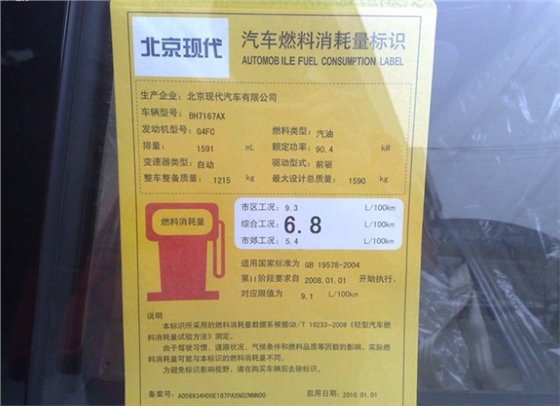 汽車能耗標識